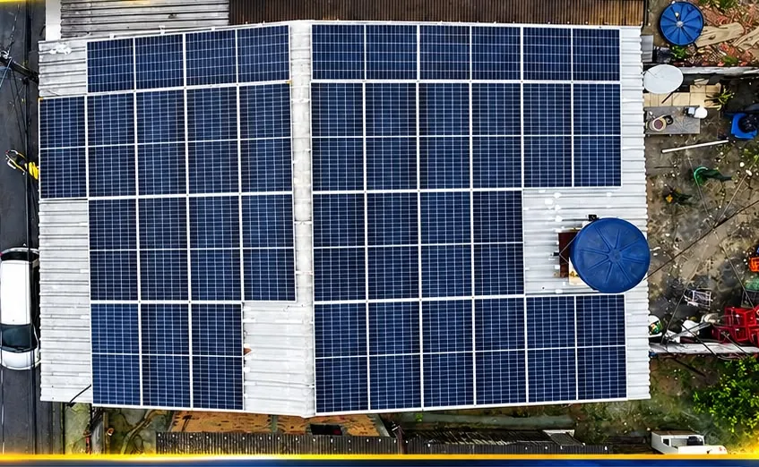 Vista aérea de projeto residencial da I9 Solar em Manaus